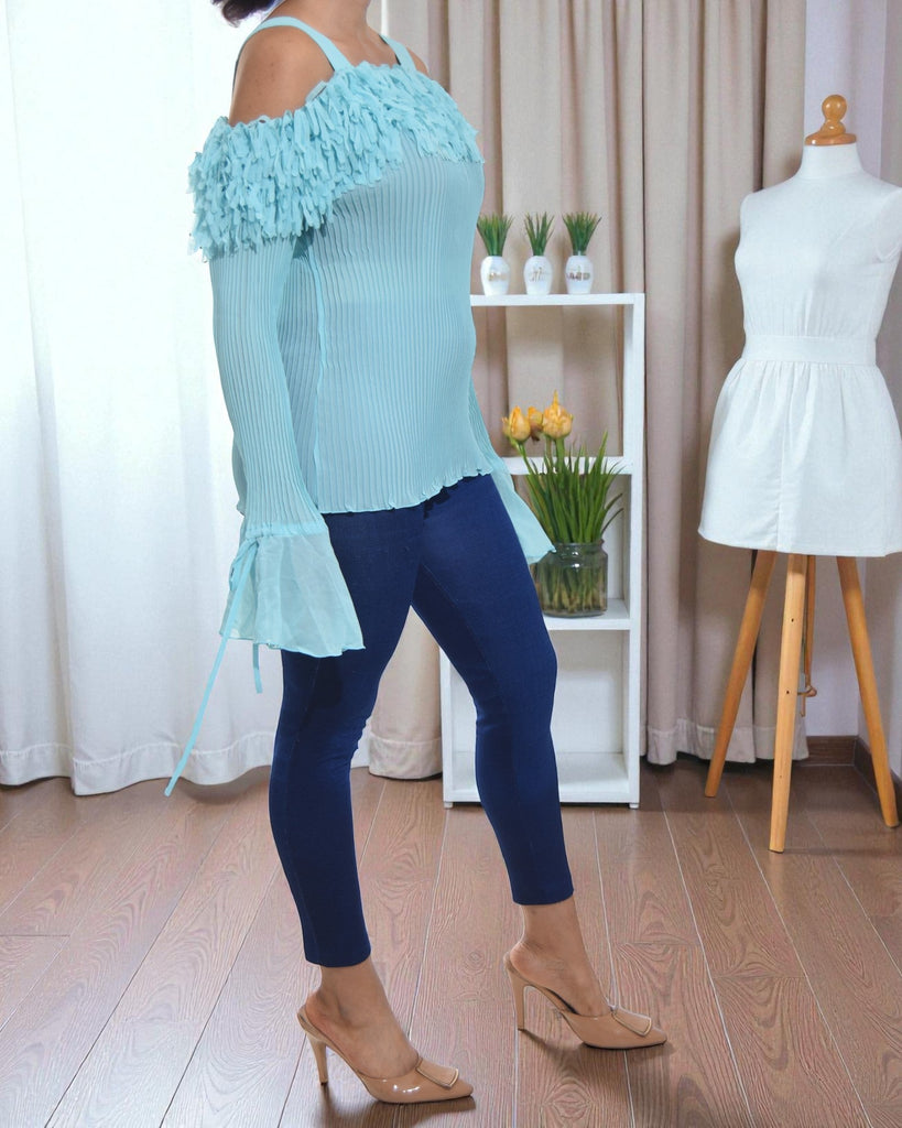 Ladies Blue Off Shoulder Top - StylePhase SA