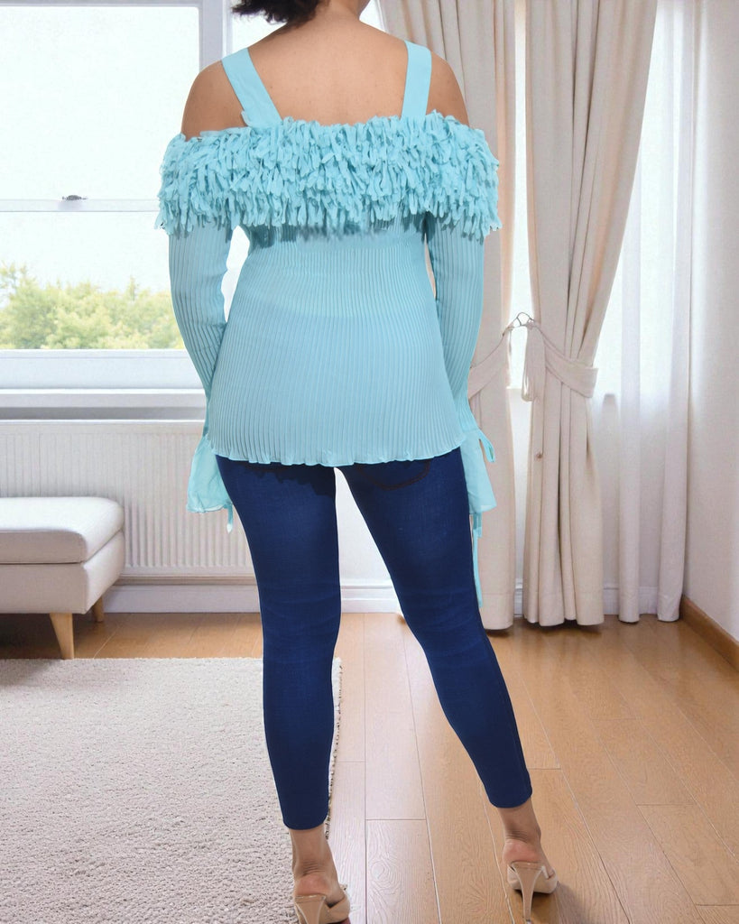 Ladies Blue Off Shoulder Top - StylePhase SA