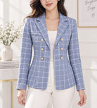Ladies Blue Plaid Blazer - StylePhase SA