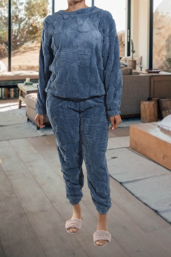 Ladies Blue Plush Pj Set - StylePhase SA