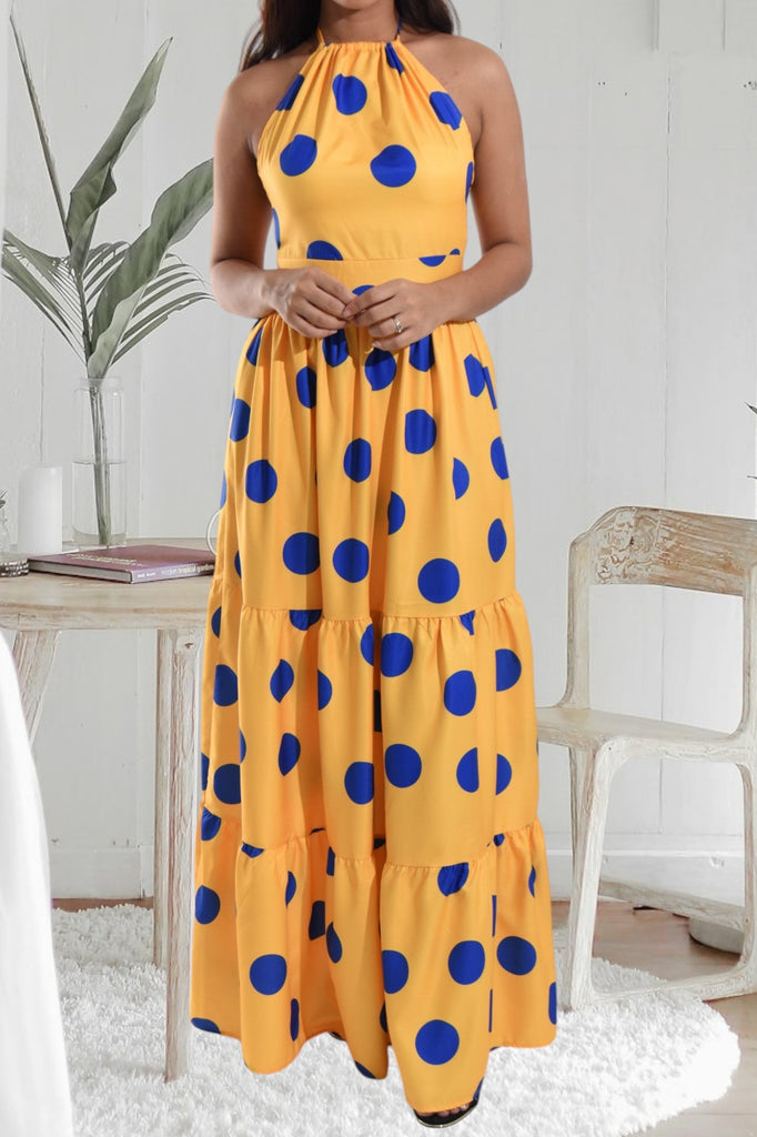 Ladies Blue Polka Dot Dress - StylePhase SA