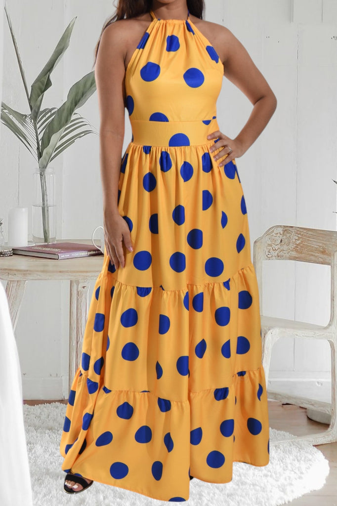 Ladies Blue Polka Dot Dress - StylePhase SA