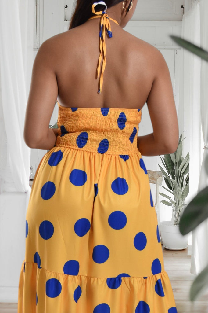 Ladies Blue Polka Dot Dress - StylePhase SA