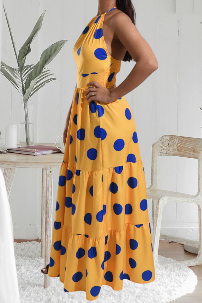 Ladies Blue Polka Dot Dress - StylePhase SA