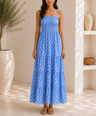 Ladies Blue Polka Dot Pocket Dress - StylePhase SA