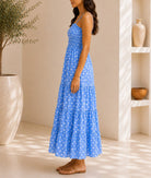 Ladies Blue Polka Dot Pocket Dress - StylePhase SA