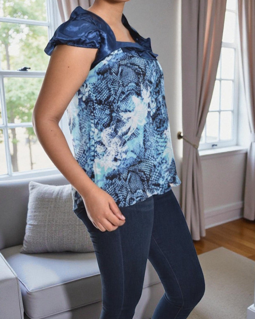 Ladies Blue Print Top - StylePhase SA