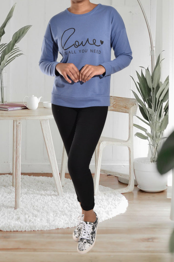 Ladies Blue Printed Sweater - StylePhase SA