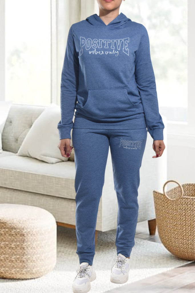 Ladies Blue Printed Tracksuit Set - StylePhase SA
