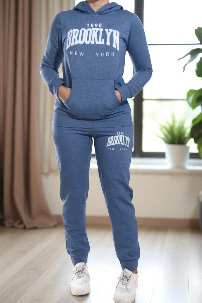 Ladies Blue Printed Tracksuit Set - StylePhase SA