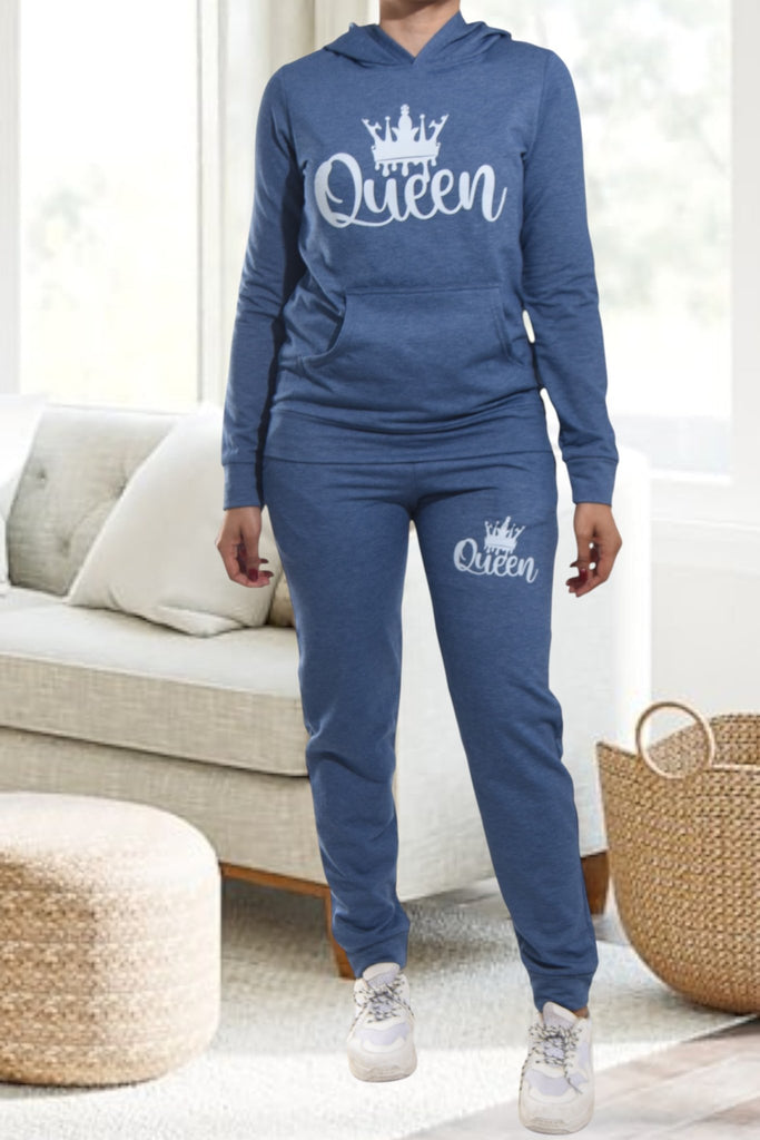 Ladies Blue Printed Tracksuit Set - StylePhase SA