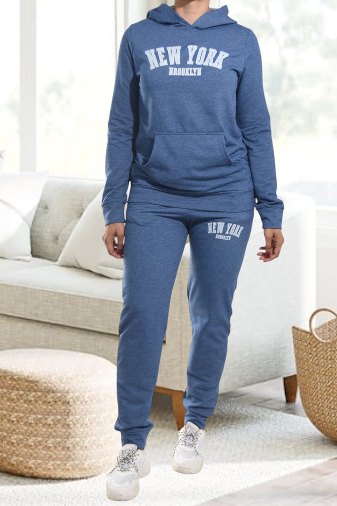 Ladies Blue Printed Tracksuit Set - StylePhase SA