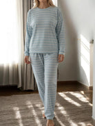 Ladies Blue Rib Knit Pj Set - StylePhase SA