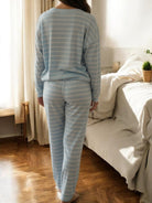 Ladies Blue Rib Knit Pj Set - StylePhase SA