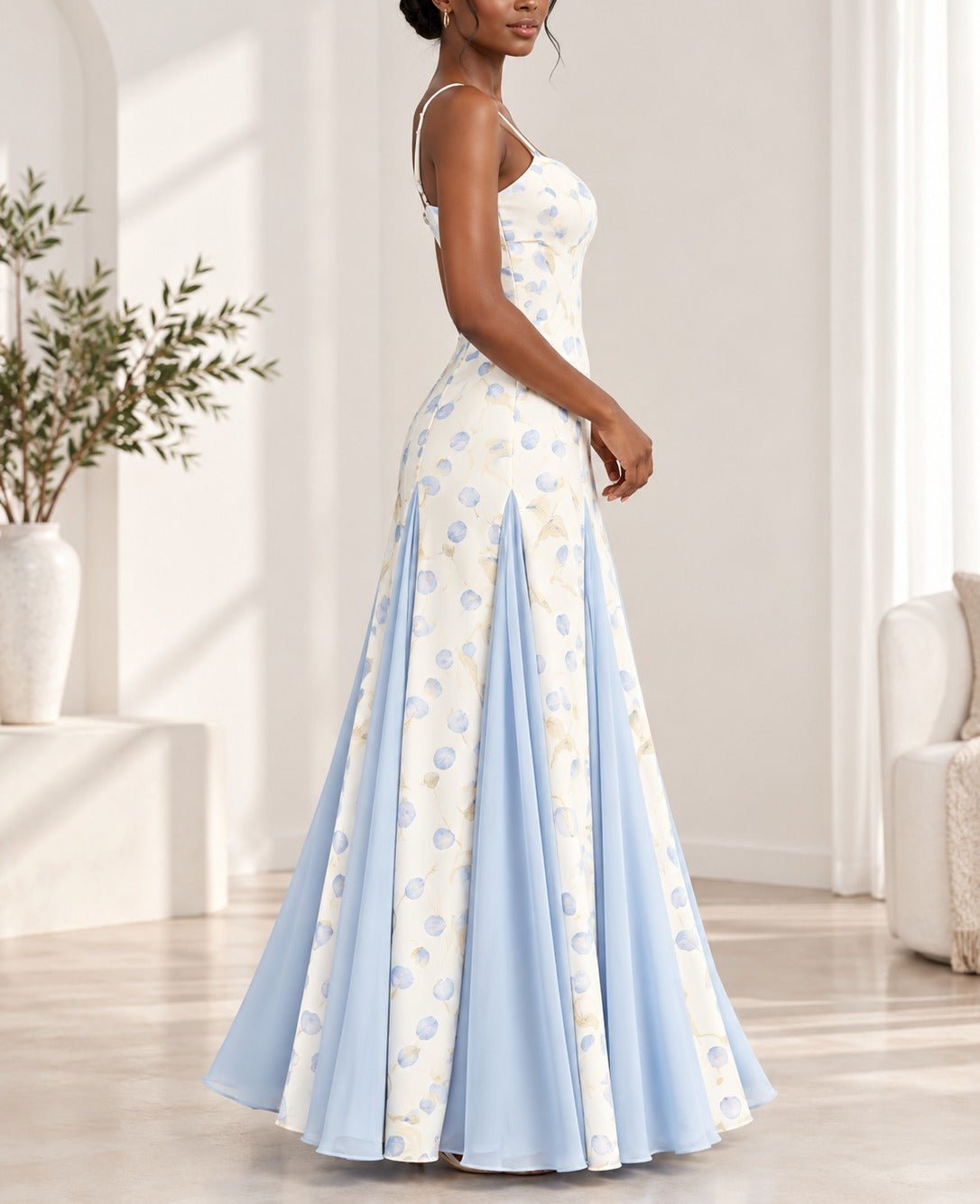 Ladies Blue Rose Maxi Dress - StylePhase SA