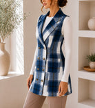 Ladies Blue Sleeveless Melton Shacket - StylePhase SA