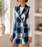 Ladies Blue Sleeveless Melton Shacket - StylePhase SA