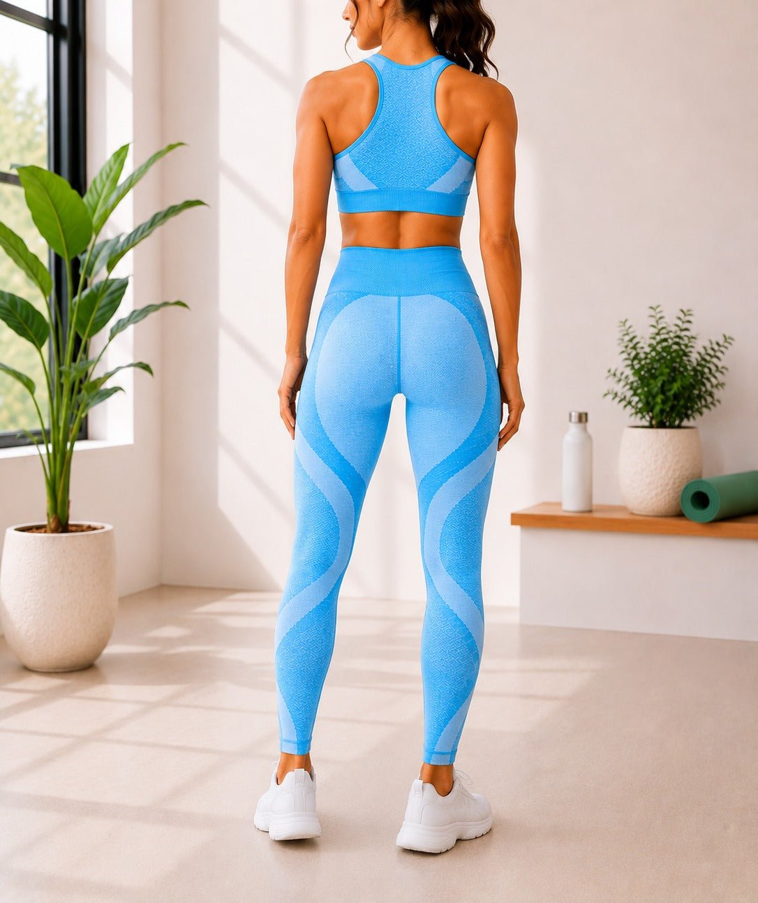 Ladies Blue Strappy Activewear Set - StylePhase SA