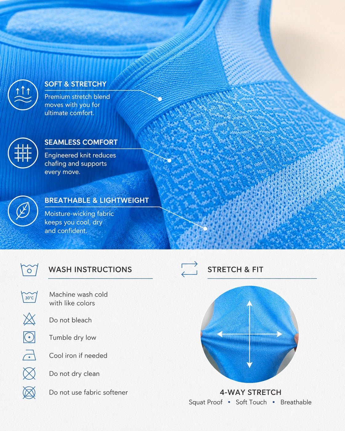 Ladies Blue Strappy Activewear Set - StylePhase SA