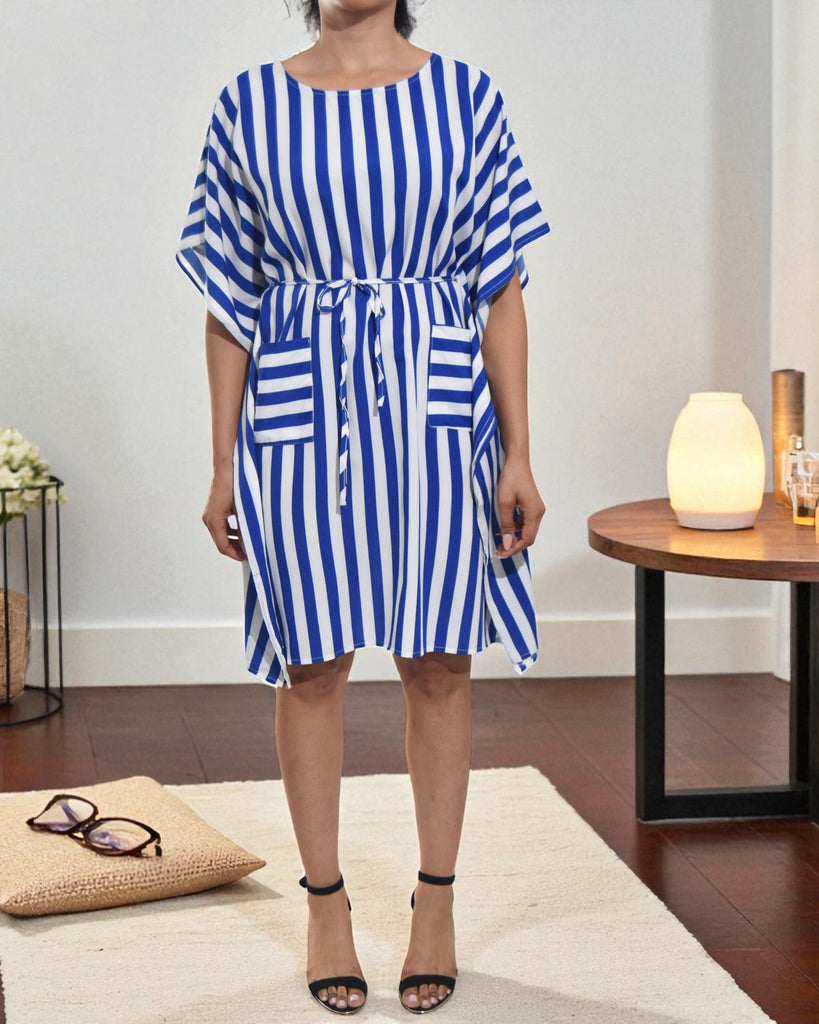 Ladies Blue Stripe Pocket Dress - StylePhase SA