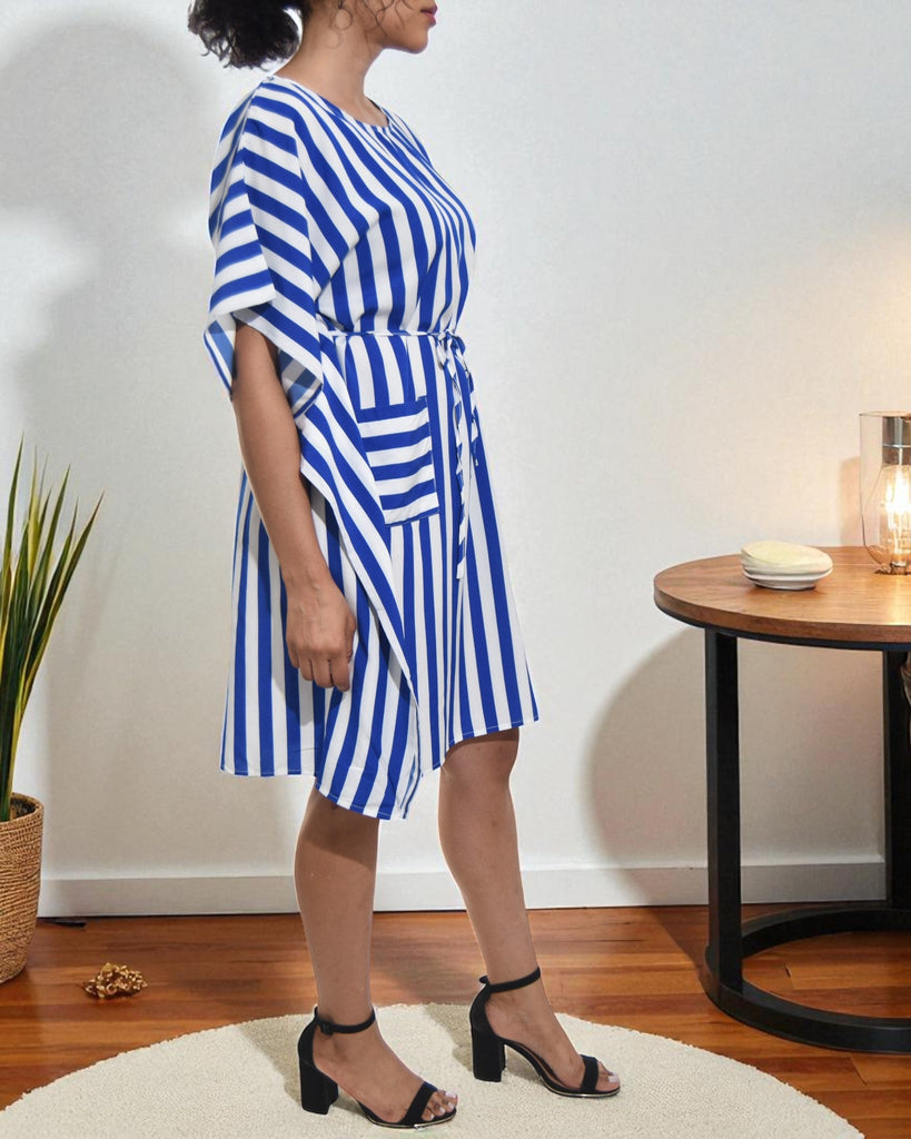 Ladies Blue Stripe Pocket Dress - StylePhase SA