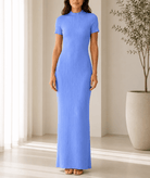 Ladies Blue Textured Maxi Dress - StylePhase SA