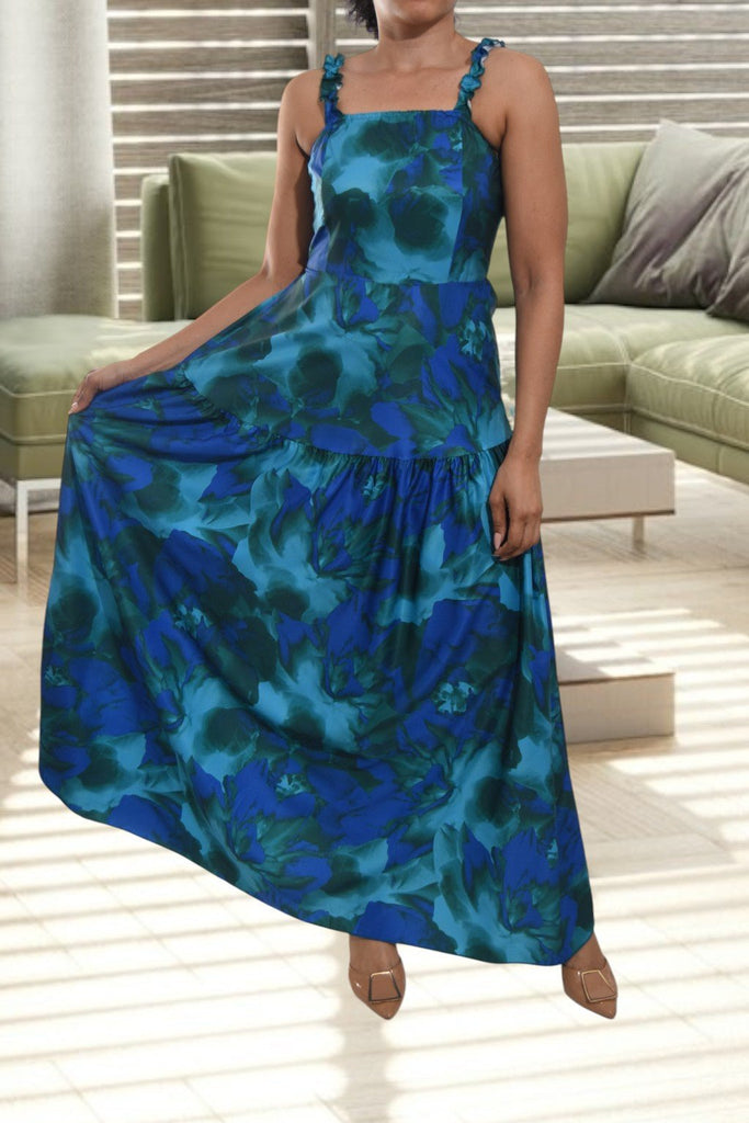 Ladies Blue Thick Strap Tier Dress - StylePhase SA