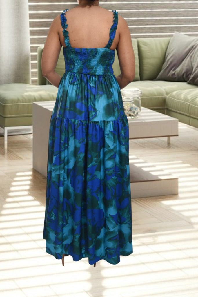 Ladies Blue Thick Strap Tier Dress - StylePhase SA