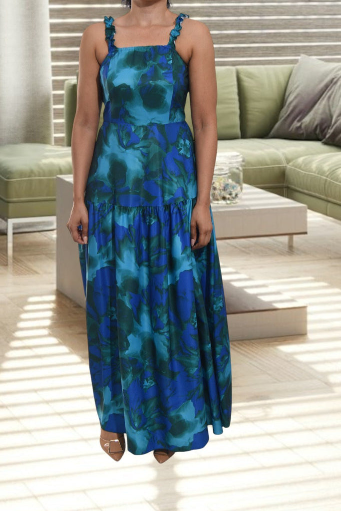 Ladies Blue Thick Strap Tier Dress - StylePhase SA