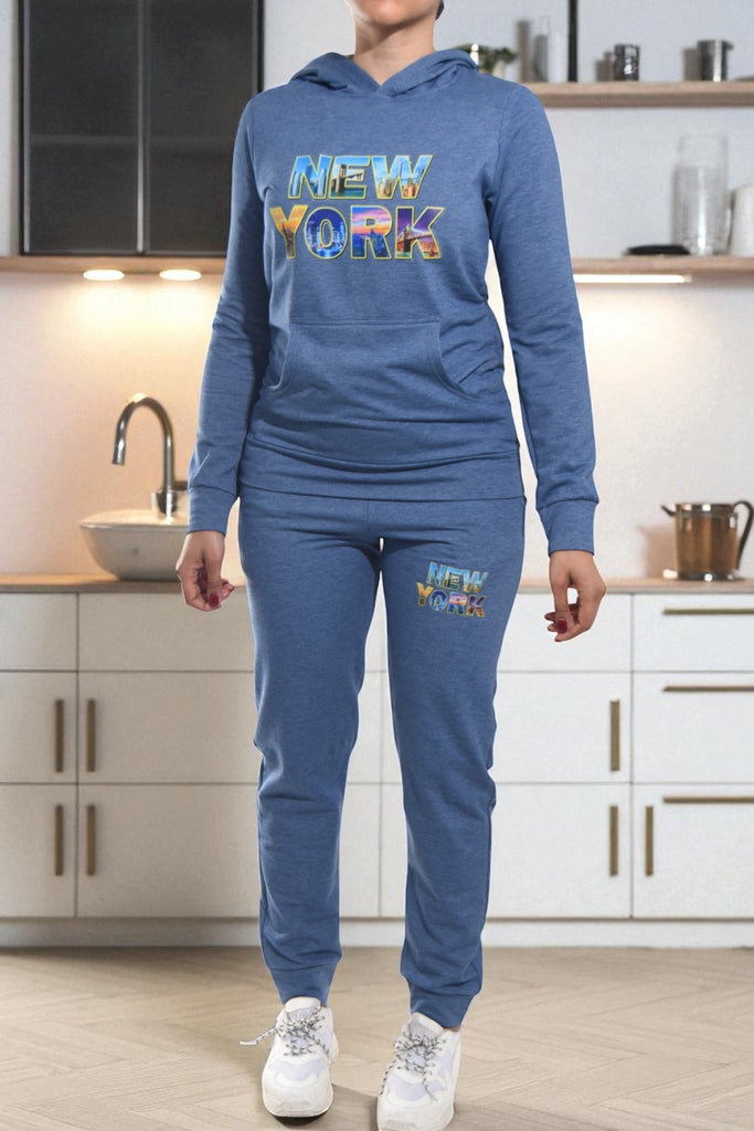 Ladies Blue Tracksuit Set - New York - StylePhase SA