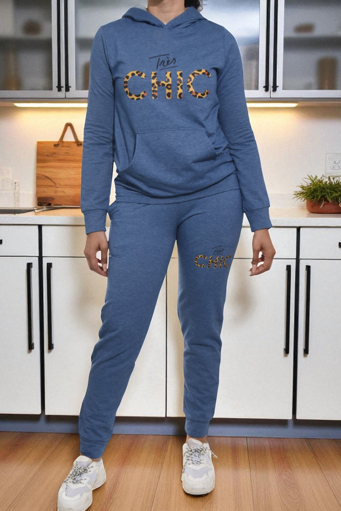Ladies Blue Tracksuit Set - Tries Chic - StylePhase SA