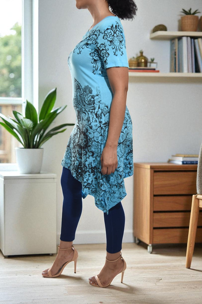 Ladies Blue Tunic Mini Dress - StylePhase SA