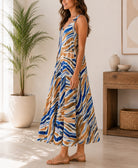 Ladies Blue V Neck Maxi Dress - StylePhase SA