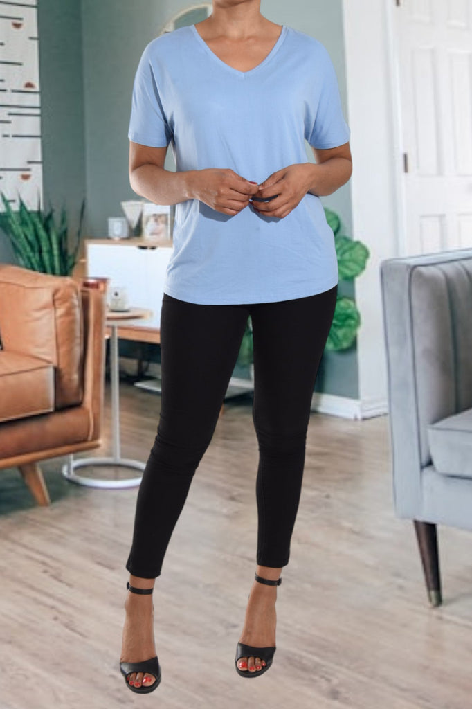 Ladies Blue V Neck Top - StylePhase SA