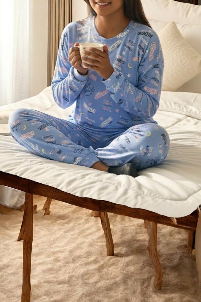 Ladies Blue Weekend Vibes Pj Set - StylePhase SA