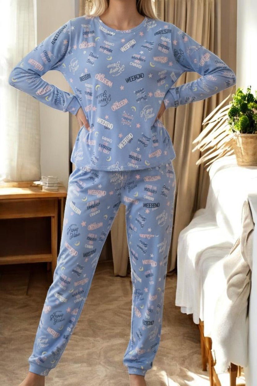 Ladies Blue Weekend Vibes Pj Set - StylePhase SA