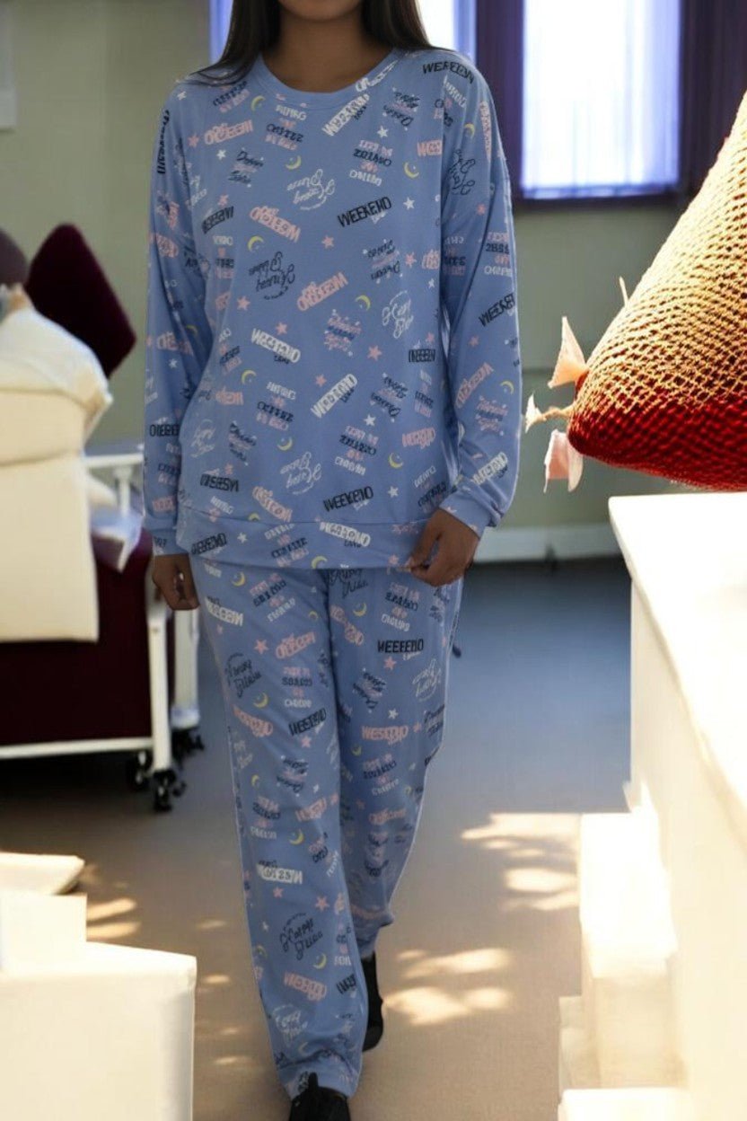 Ladies Blue Weekend Vibes Pj Set - StylePhase SA