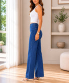 Ladies Blue Wide Bootleg Jeans - StylePhase SA
