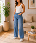 Ladies Blue Wide Leg Jeans - StylePhase SA