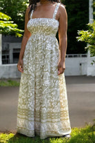 Ladies Border Print Strappy Dress - Sage Floral - StylePhase SA
