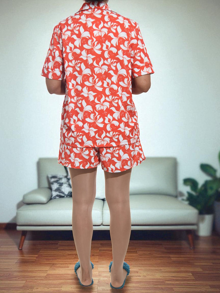 Ladies Bow Print Button Pj Set - StylePhase SA
