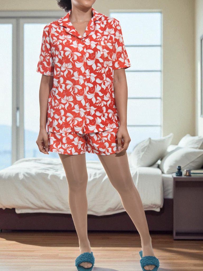 Ladies Bow Print Button Pj Set - StylePhase SA