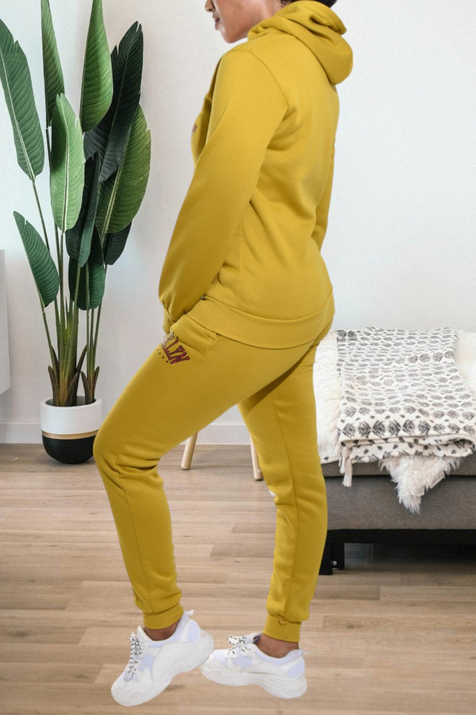 Ladies Brooklyn Mustard Knit Tracksuit - StylePhase SA