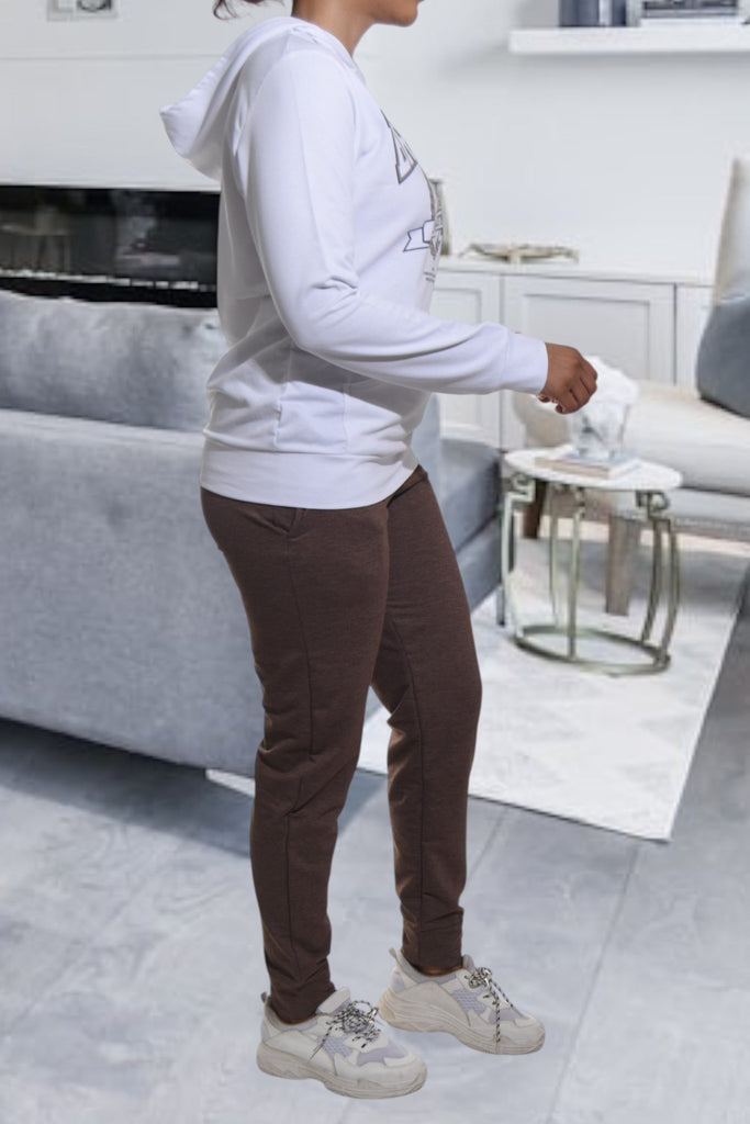Ladies Brown Brooklyn Printed Tracksuit Set - StylePhase SA