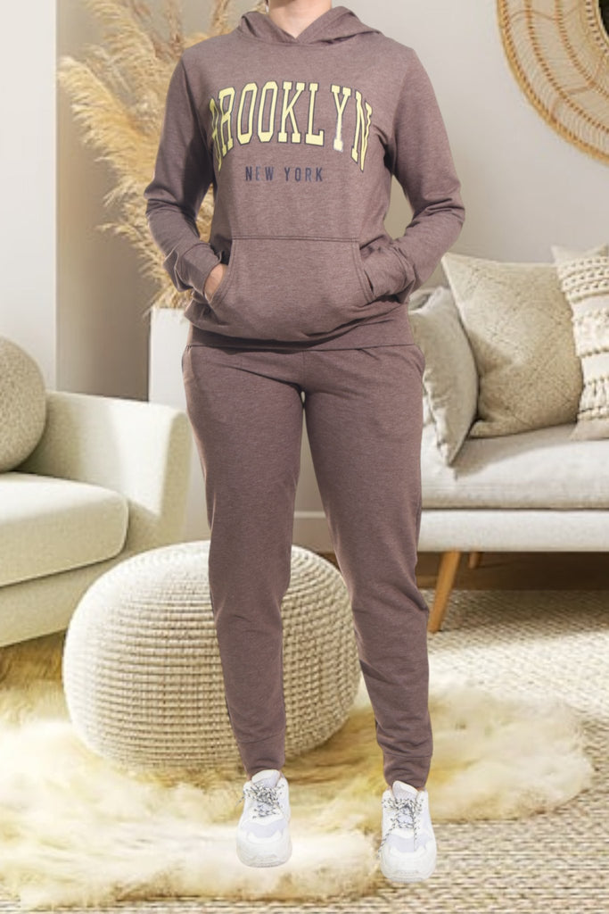 Ladies Brown Brooklyn Tracksuit Set - StylePhase SA