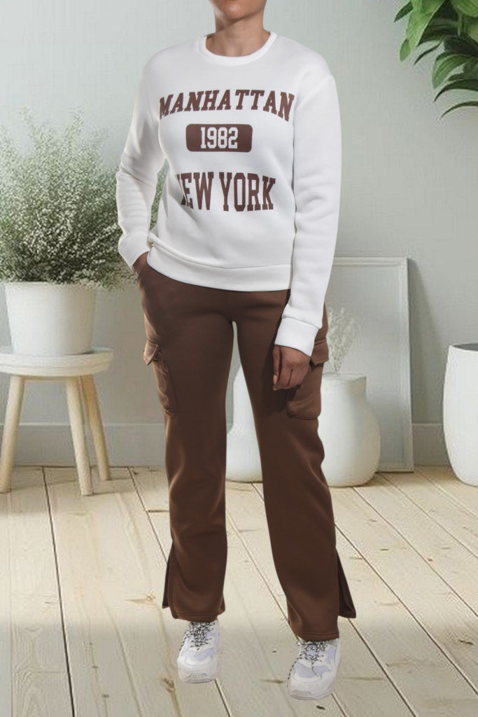 Ladies Brown Brushed Fleece Set - StylePhase SA