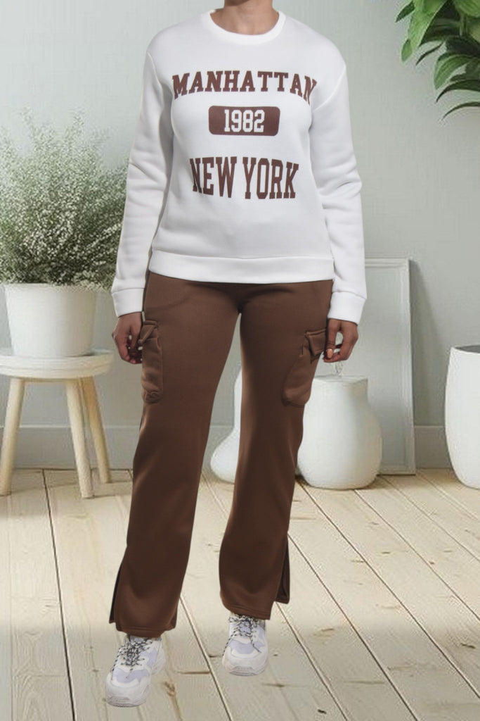 Ladies Brown Brushed Fleece Set - StylePhase SA
