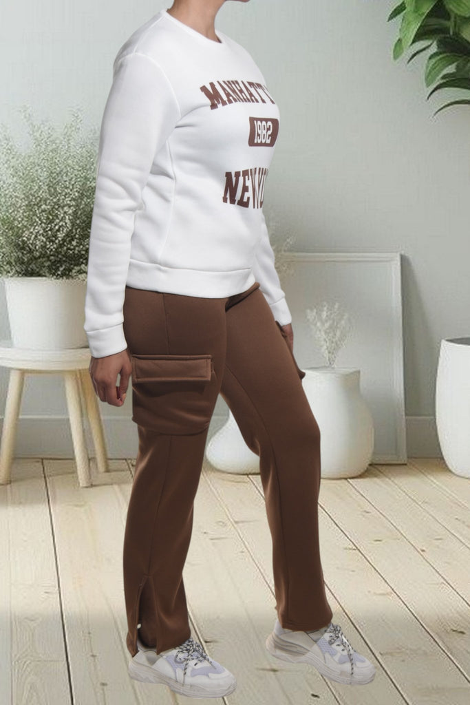 Ladies Brown Brushed Fleece Set - StylePhase SA