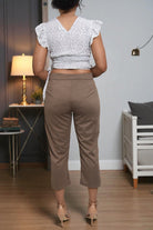 Ladies Brown Capri Zip Pants - StylePhase SA