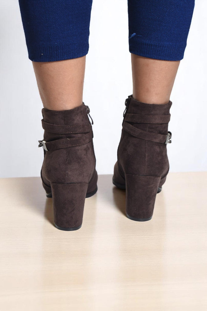 Ladies Brown Chain Ankle Boots - StylePhase SA